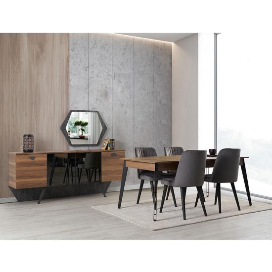 Forest Konsol + Konsol Aynası + Sabit Masa + 6 Sandalye