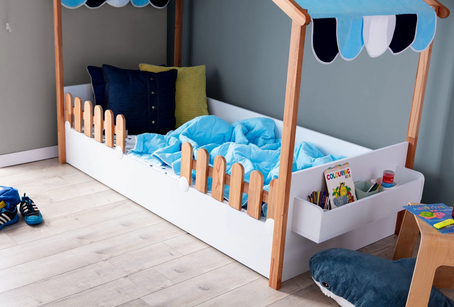 My House New Ahşap Ev Karyola 90 x 200 Montessori