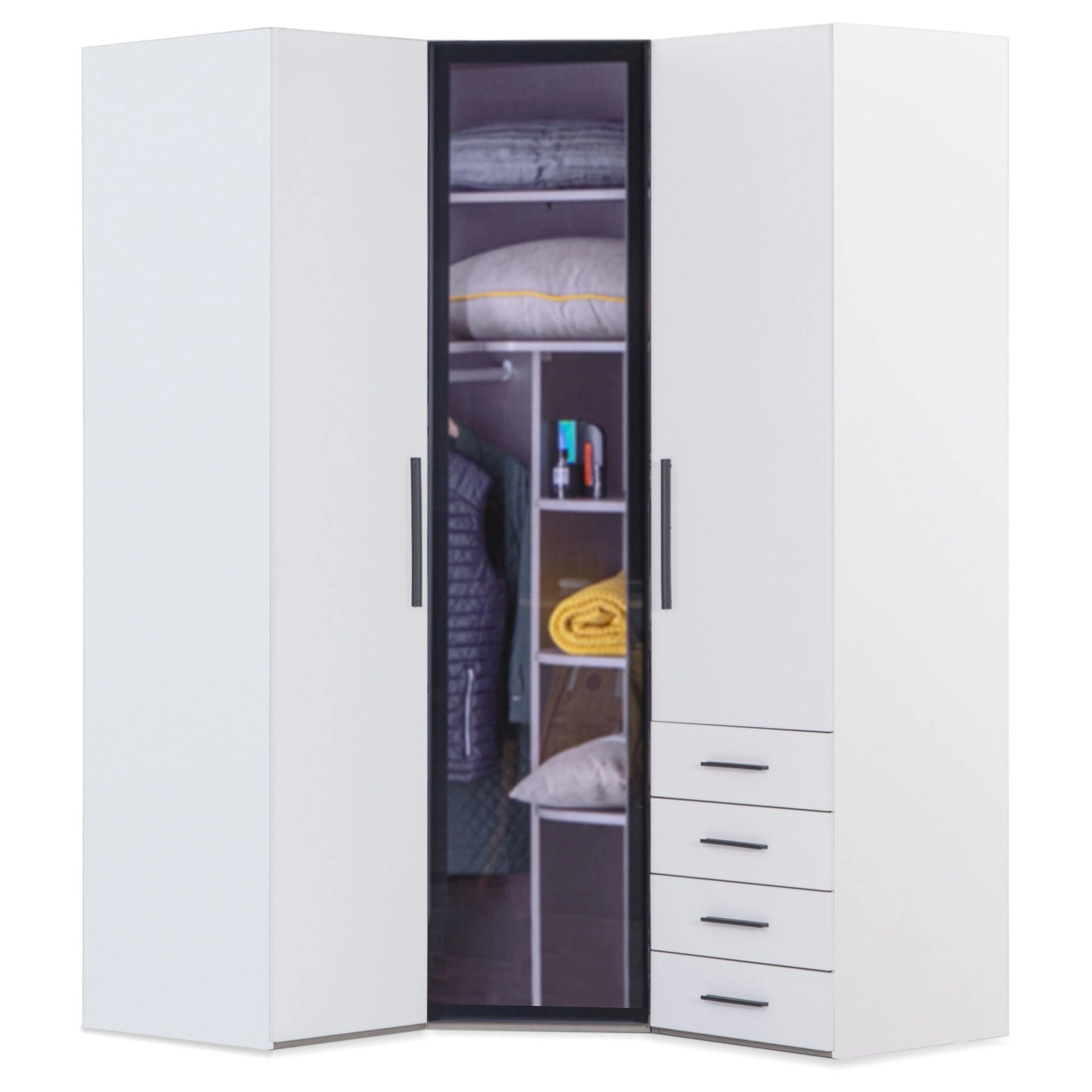 Puzzle Atlas White 3 Kapılı Köşe Dolap 808