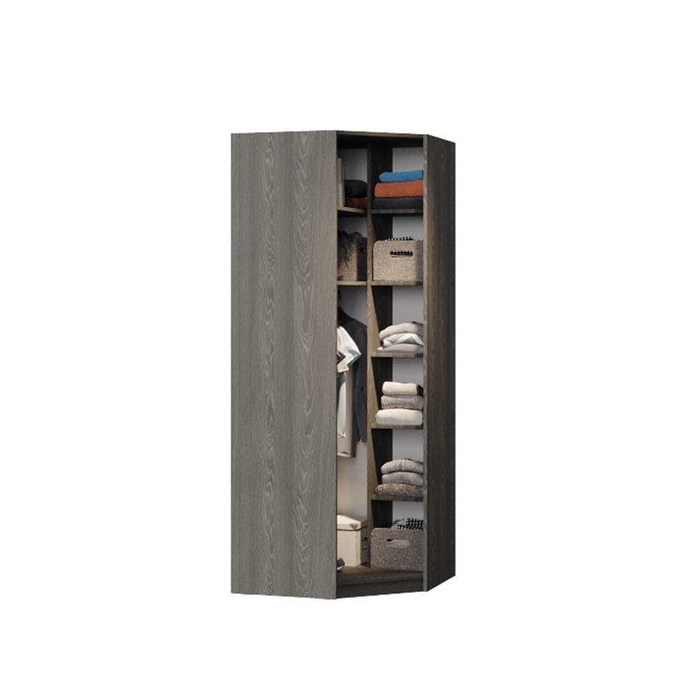 Arwen Plus 1 Kapaklı Köşe Dolap Kabin Siyah Meşe