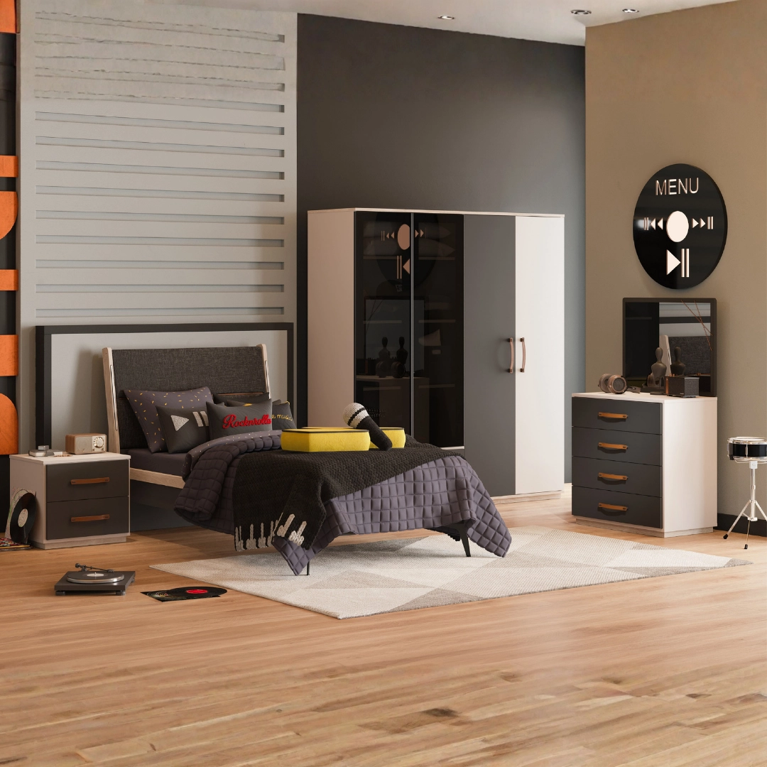 BLACK BAŞLIKLI KARYOLA 120x200 ANTRASİT