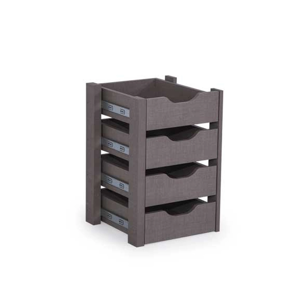 Puzzle 1 Çıtalı Mdf Kapak + Çekmeceleri Helen (Düz Beyaz)