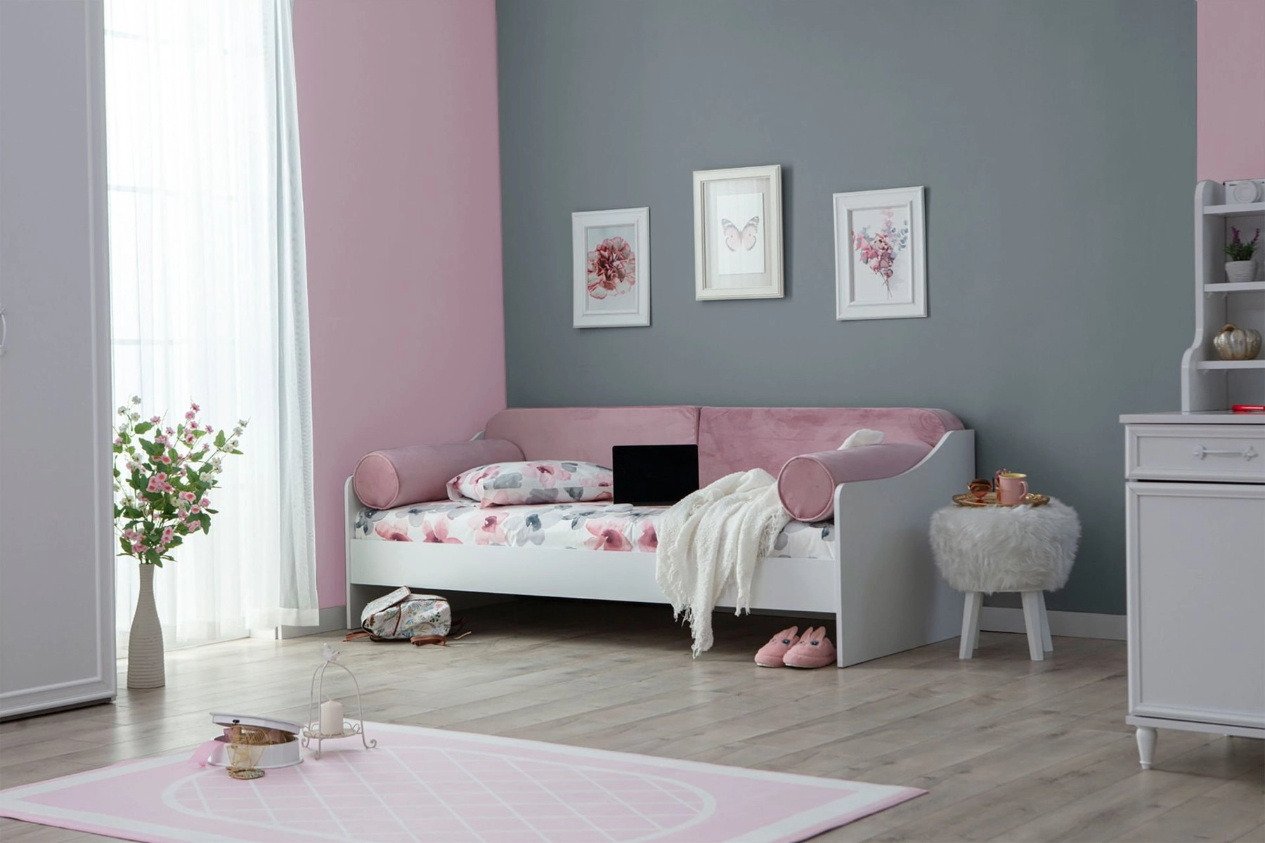 T.Ü. Day Bed 90 x 200 (Pembe) Montessori