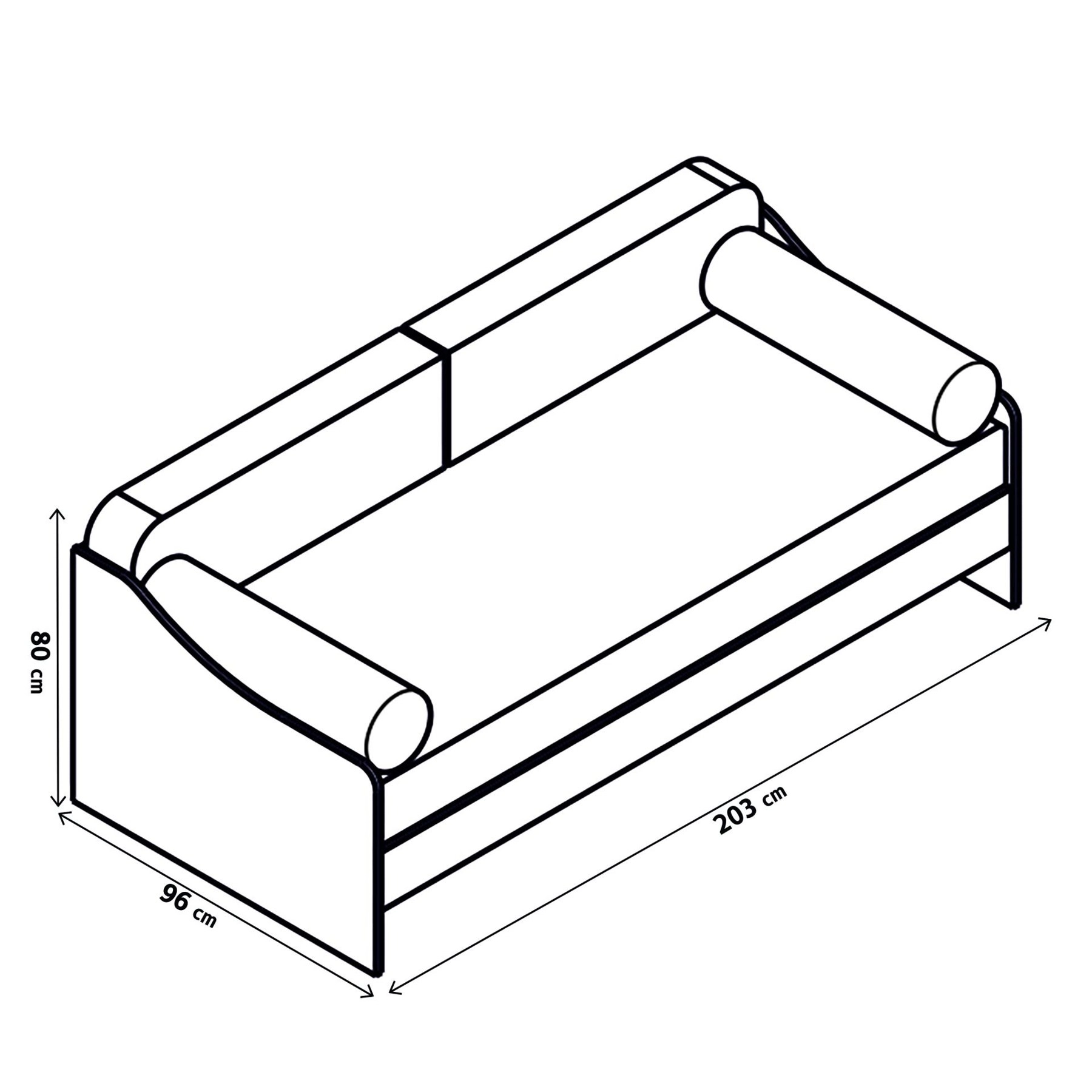 T.Ü. Day Bed 90 x 200 (Siyah) Montessori