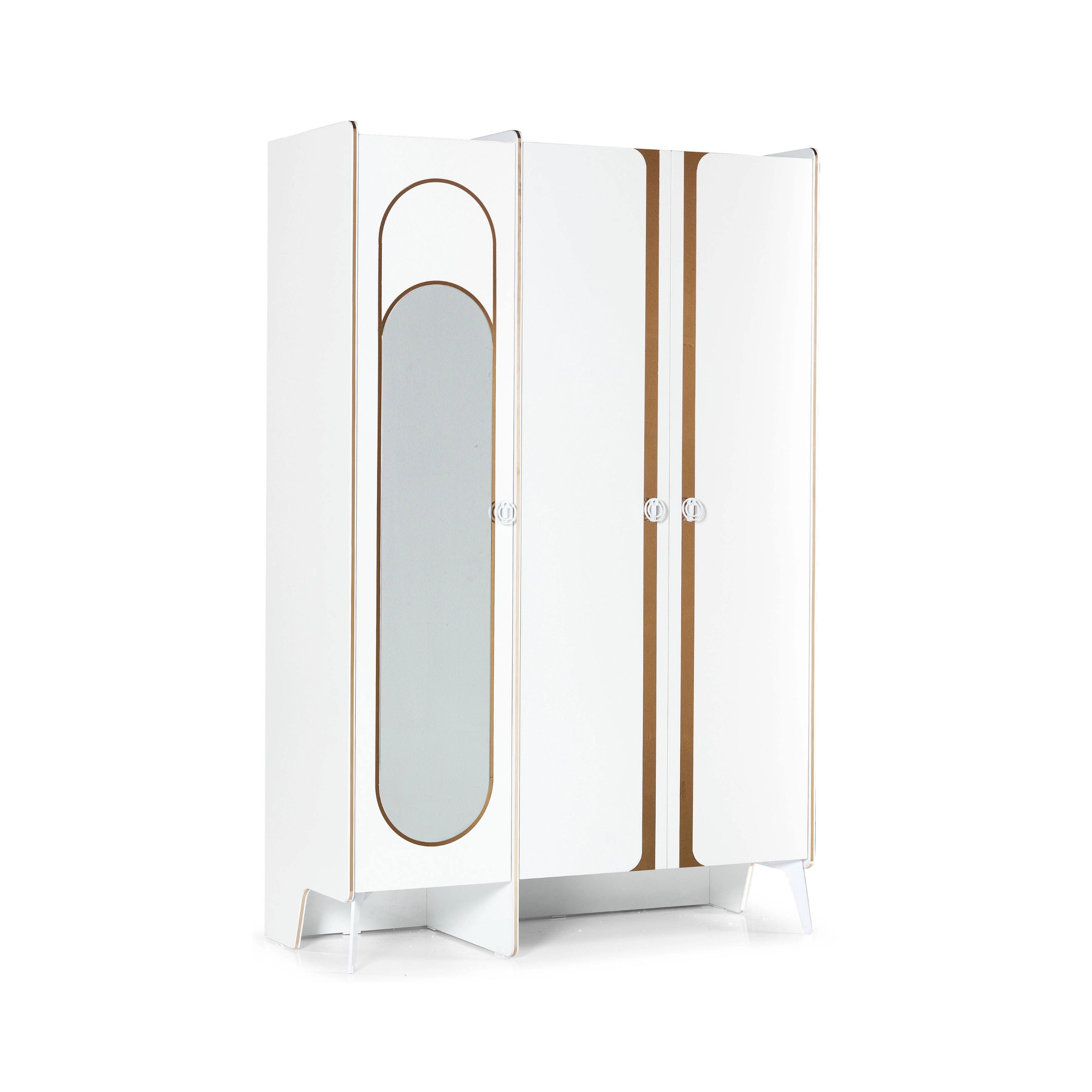 Elegant 3 Kapaklı Gardrop Rose Gold