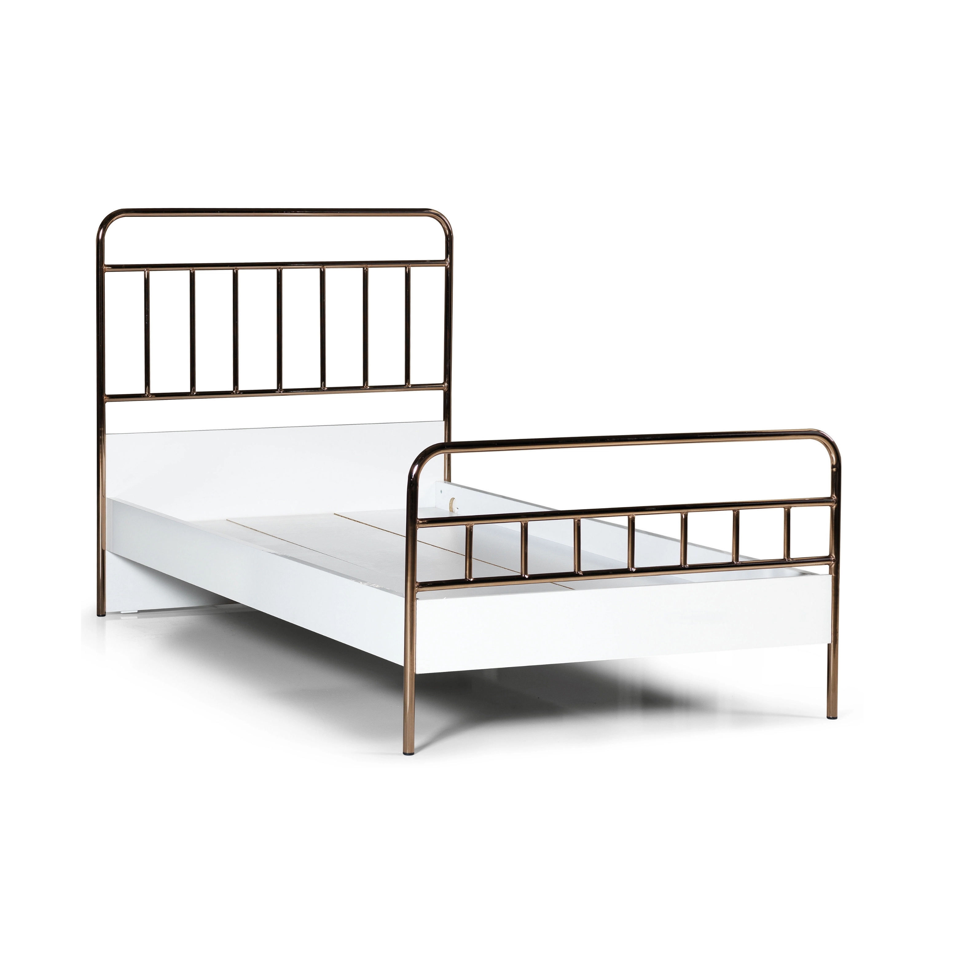 Elegant Başlıklı Karyola Metal 120X200 Rose Gold