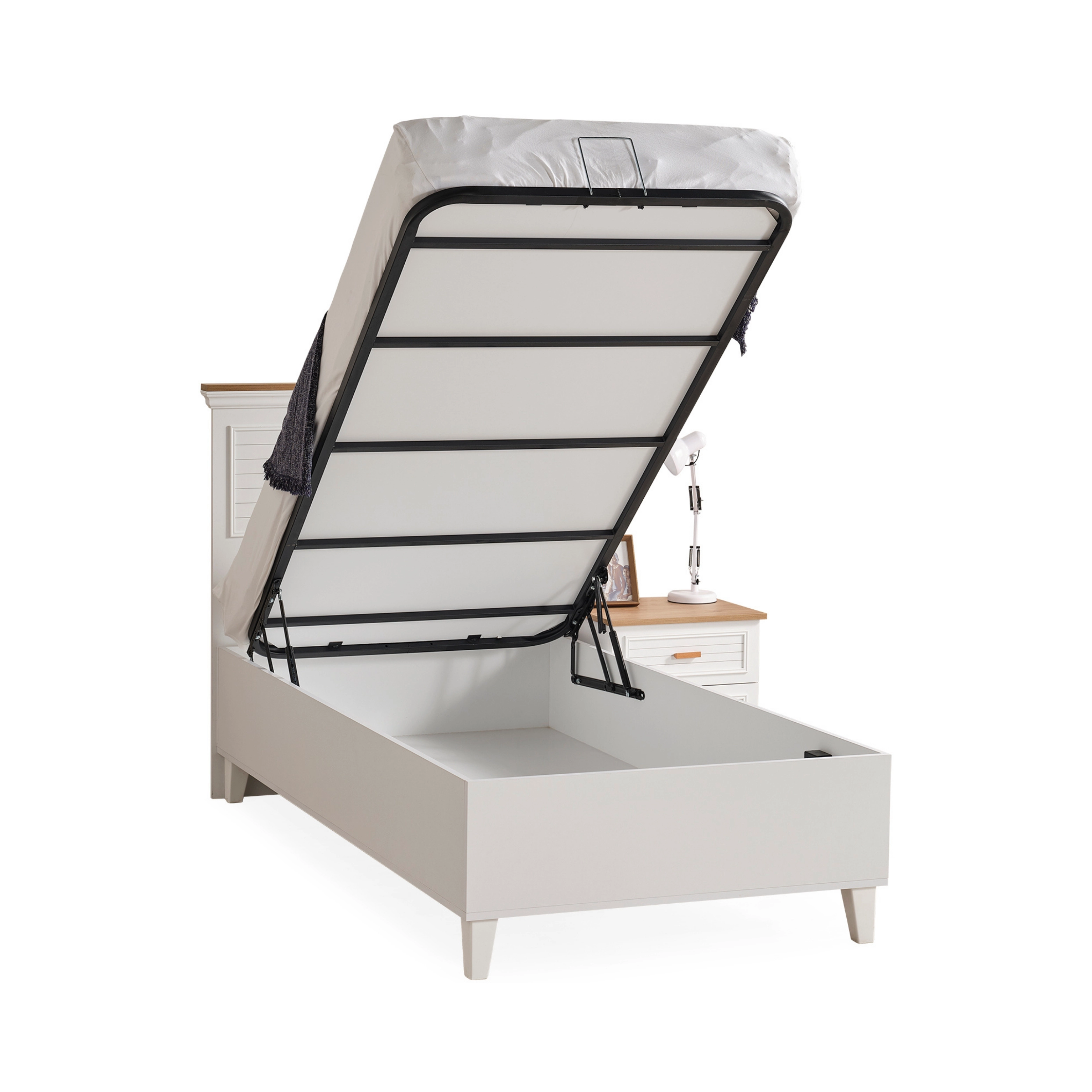 Lofter Standart Ayaklı Beyaz Baza 120*200
