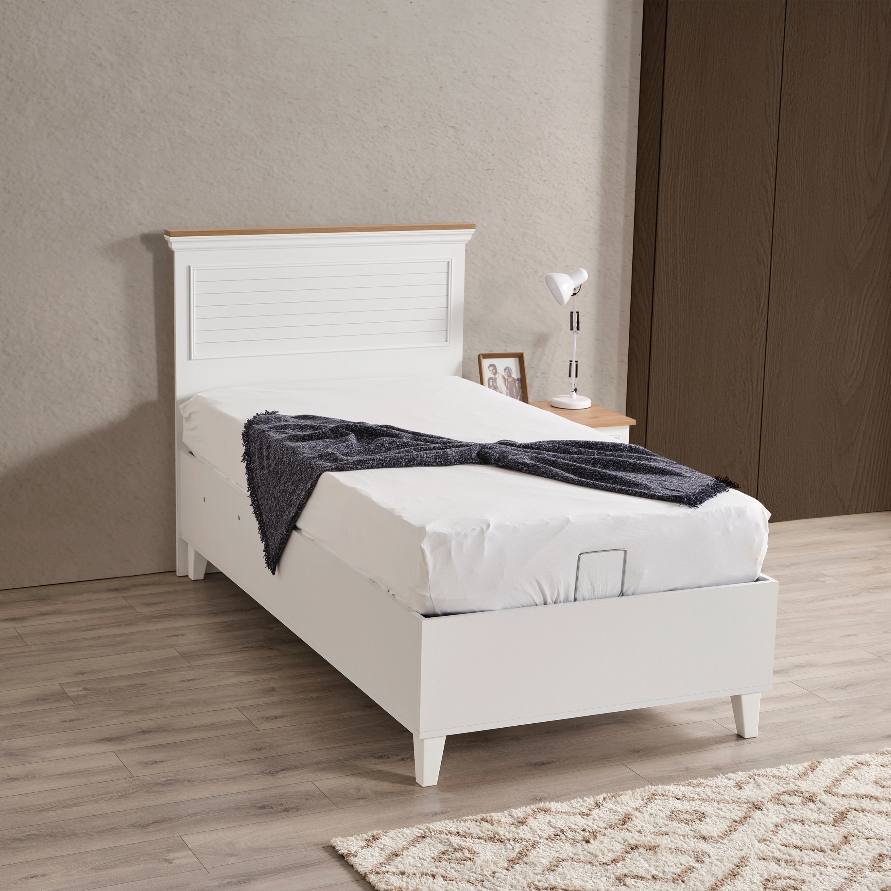 Lofter Standart Ayaklı Beyaz Baza 120*200