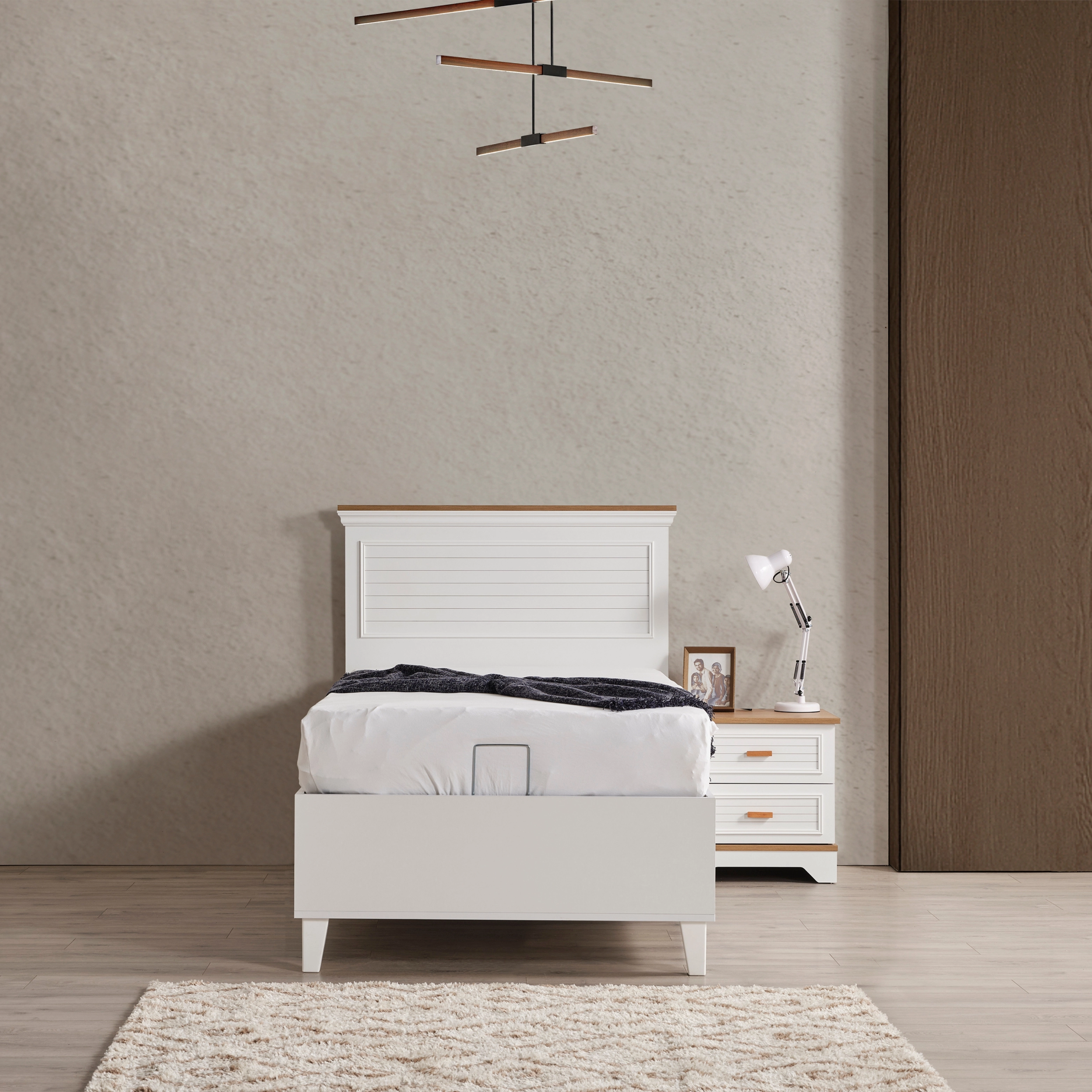Lofter Standart Ayaklı Beyaz Baza 100*200