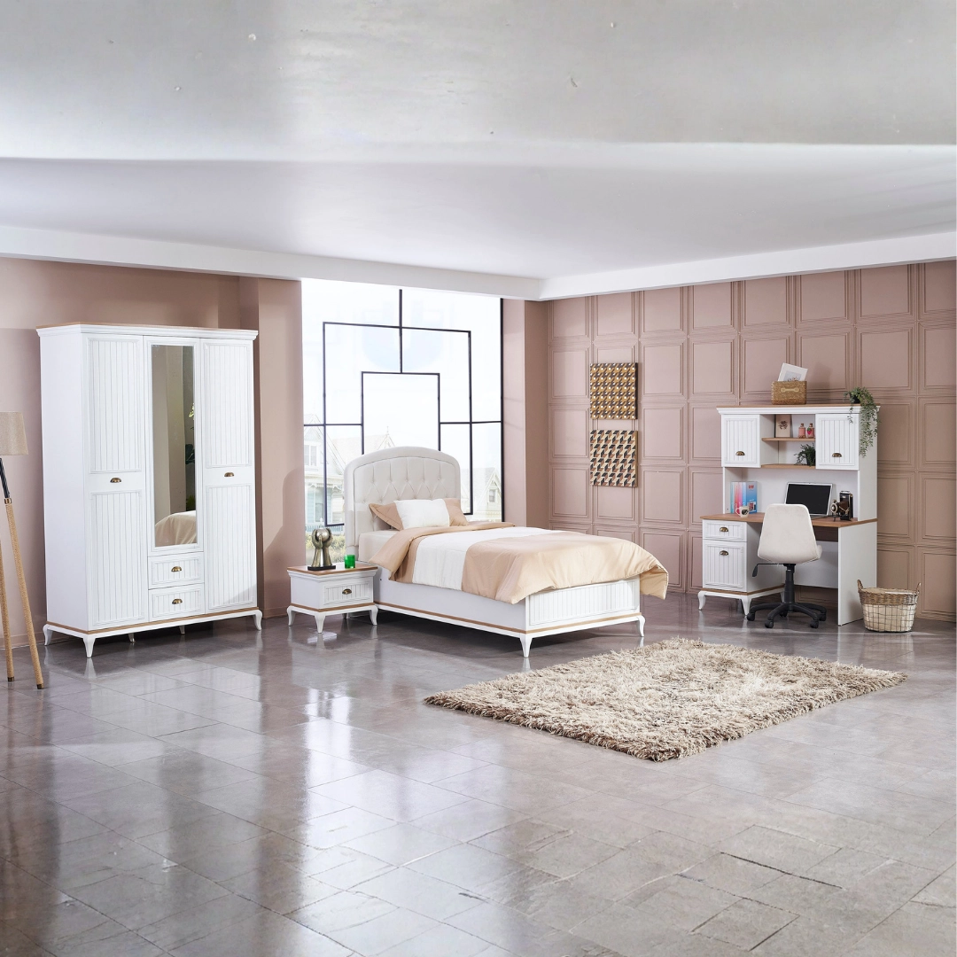 Royal 4’lü Takım (3K Gardrop + Ç.Masası + 100x200 Bazalı Karyola + Komodin)