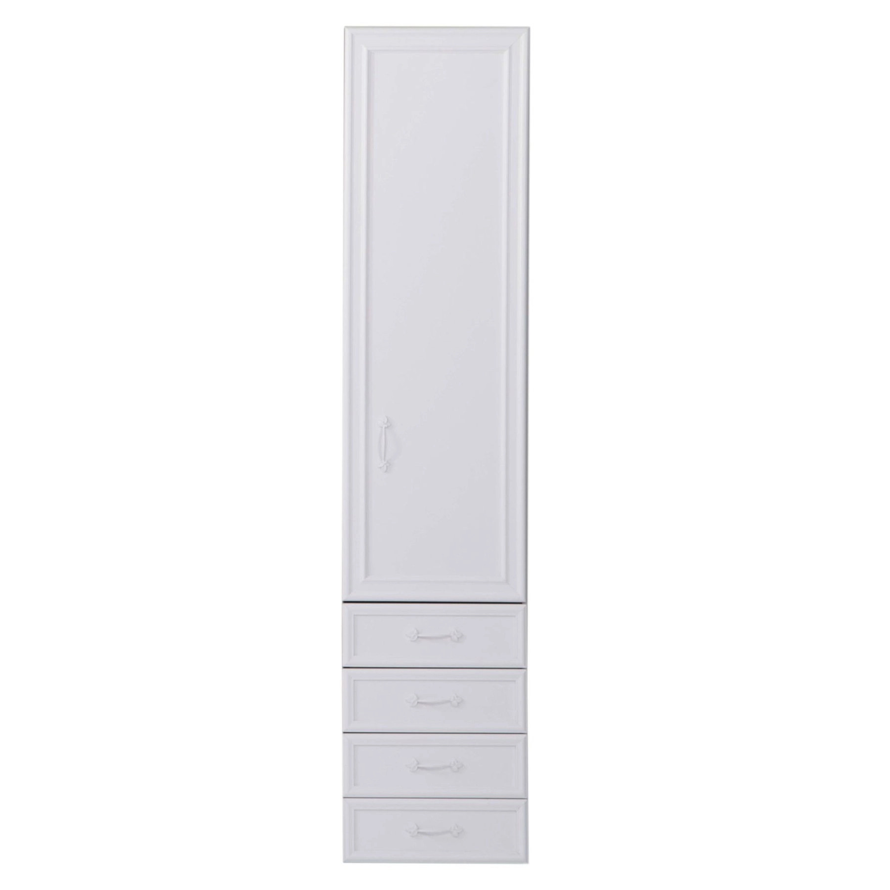 Puzzle 1 Çıtalı Mdf Kapak + Çekmeceleri Isabella (Düz Beyaz)