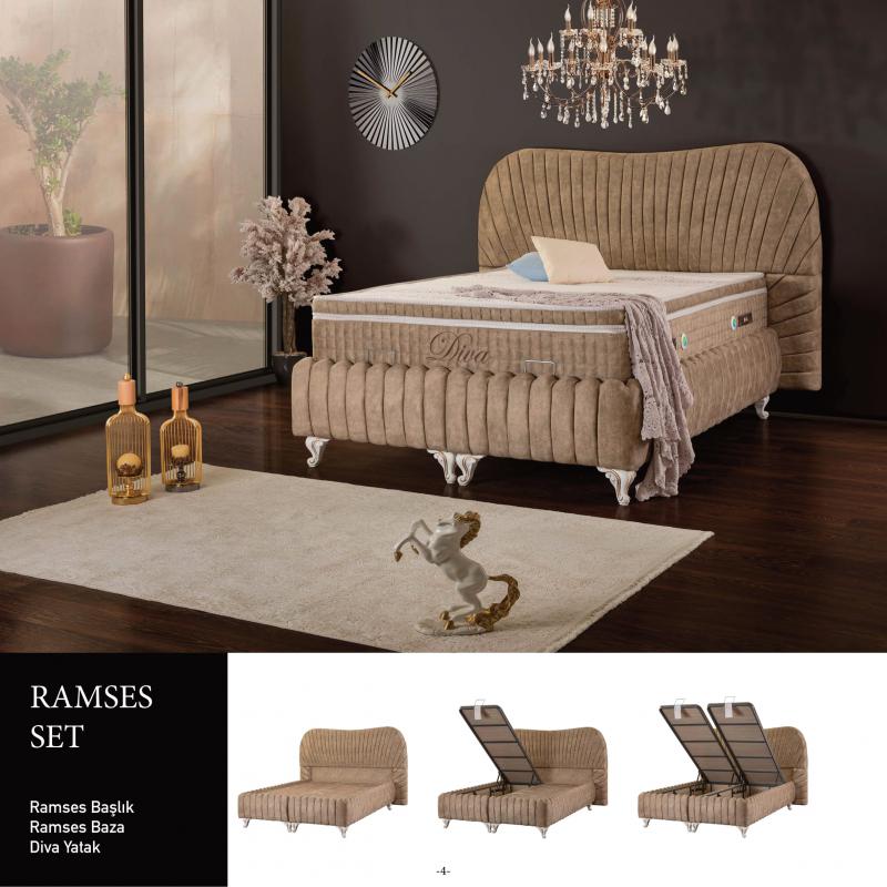 Sies Ramses Set (Ramses Başlık Diva Yatak)-(90x190)