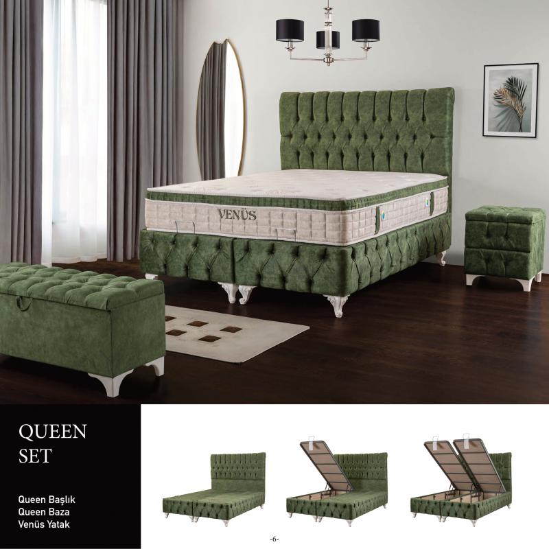 Sies Queen Set (Queen Başlık Venüs Yatak)-(90x190)
