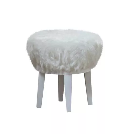 Peluş Puf (Beyaz)