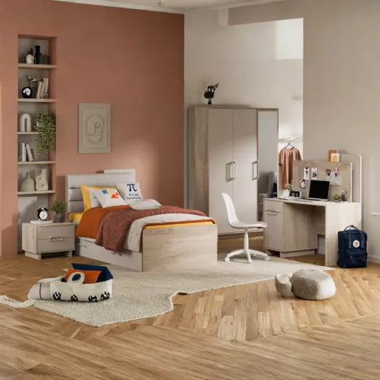 Delta Başlıklı Karyola 100x200 Vizon