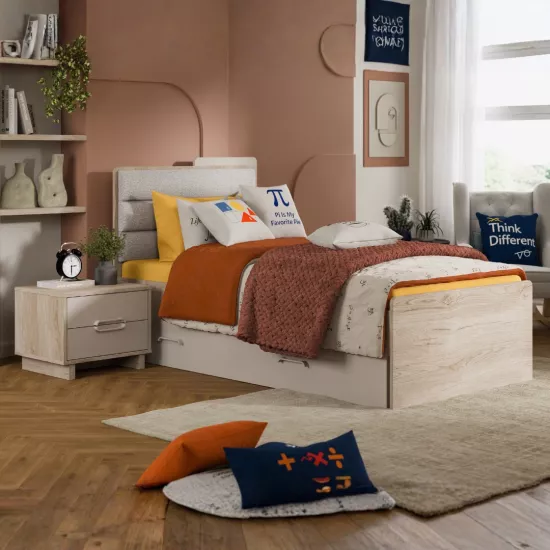 Delta Başlıklı Karyola 120x200 Vizon