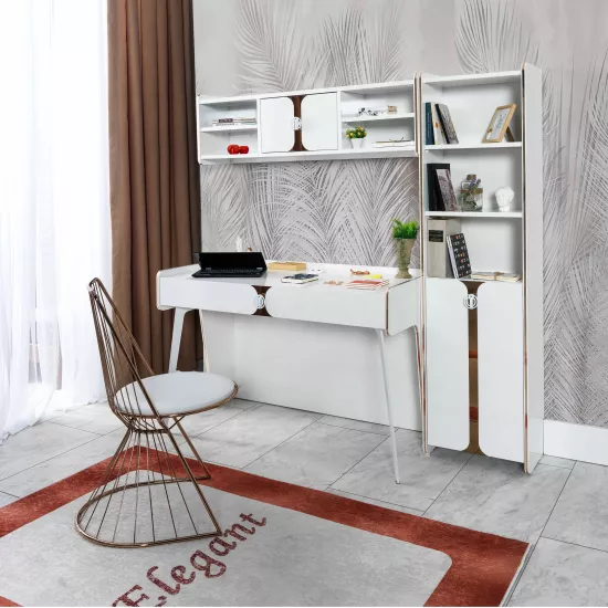 Elegant Çalışma Masası Üst Modül Rose Gold