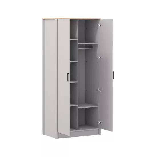 Lagom Compact 2 Kapaklı Gardrop Buz Grı