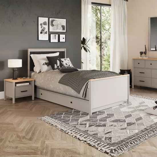 Lagom Başlıklı Karyola 120X200 Buz Grı