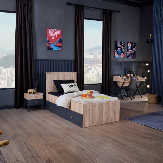 Bergama 4’lü Takım (3K Gardrop + Ç.Masası + 100x200 Karyola + Komodin)