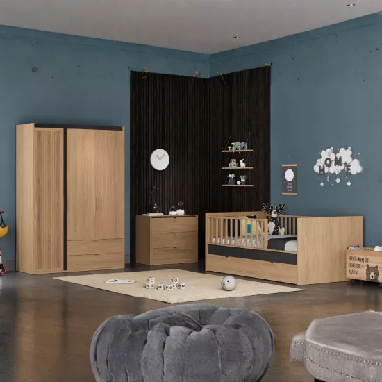 Luka Çocuk Takımı (3K Gardrop + Şifonyer + 100x200 Montessori & 90x190 Alt Karyola)