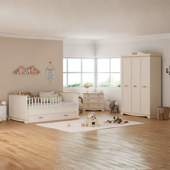 Mona Çocuk Takımı (3K Gardrop + Şifonyer + 100x200 Montessori & 90x190 Alt Karyola)