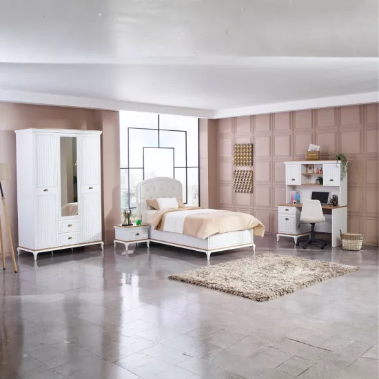 Royal 4’lü Takım (3K Gardrop + Ç.Masası + 100x200 Bazalı Karyola + Komodin)