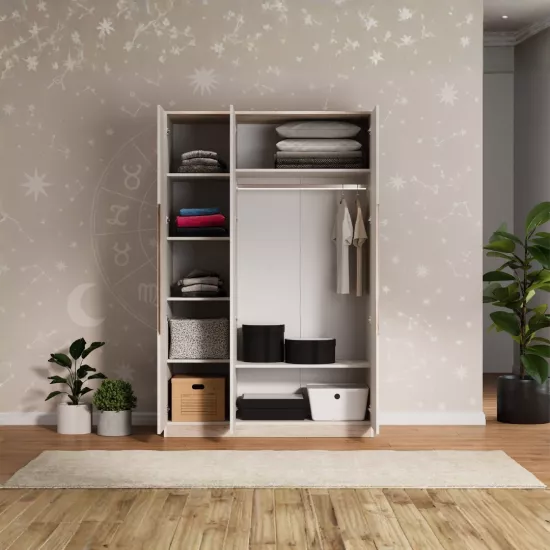 Optimum 3 Kapaklı Gardrop Gövde Mat Aytaşı