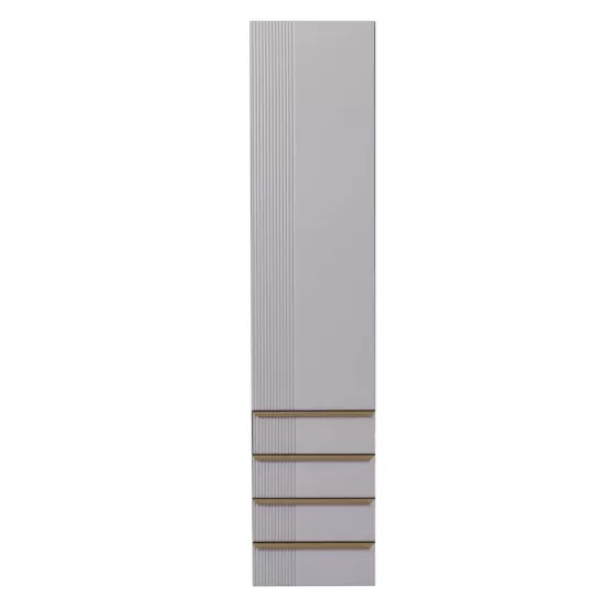 Puzzle Boyalı 1 Mdf Kapak + Çekmeceleri Elegant (Buz Gri)
