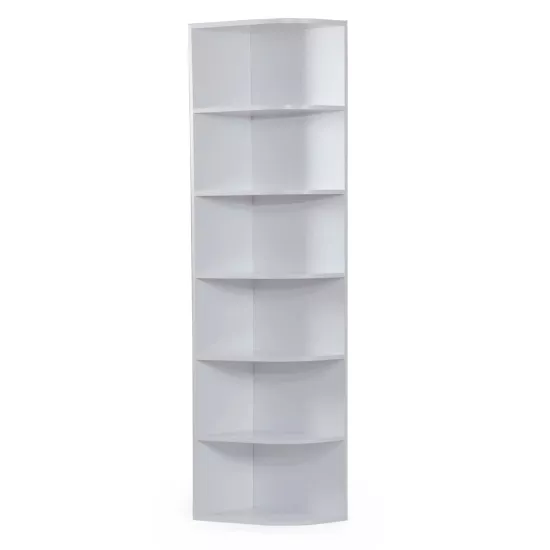 Puzzle Köşe Kitaplık (Düz Beyaz)