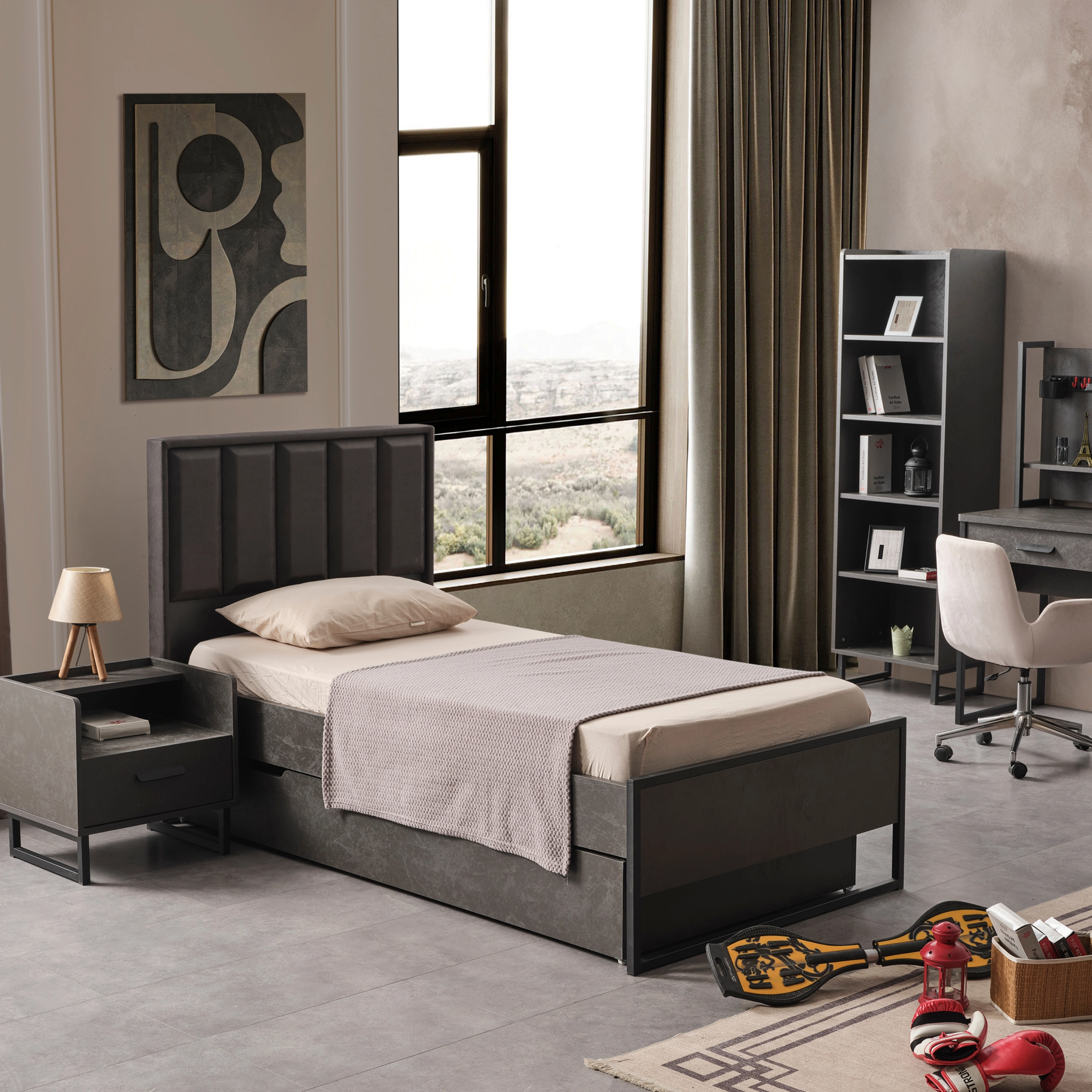 Storm Standart Alt Karyola Füme 90*190